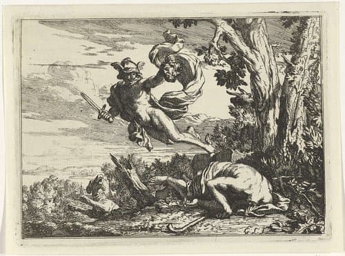 Mercurius met het afgehakte hoofd van Argus by Gerard de Lairesse