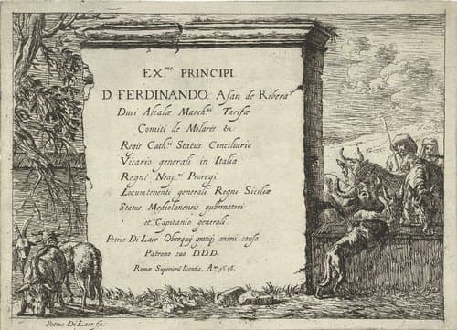 Kudde dieren bij een bron by Pieter Bodding van Laer