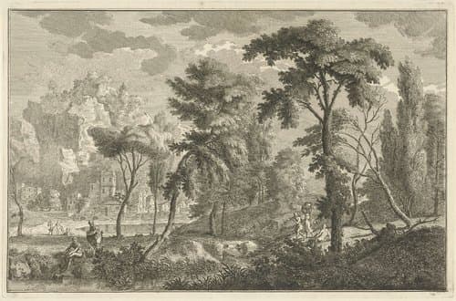 Italiaanse en Duitse landschappen by Adolf van der Laan