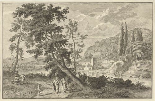 Italiaanse en Duitse landschappen by Adolf van der Laan