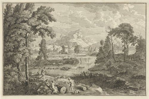 Italiaanse en Duitse landschappen by Adolf van der Laan