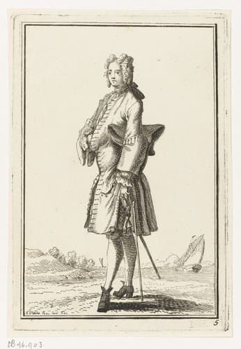 Man met hoed onder arm by Adolf van der Laan