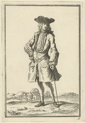 Man met hoed en wandelstok by Adolf van der Laan