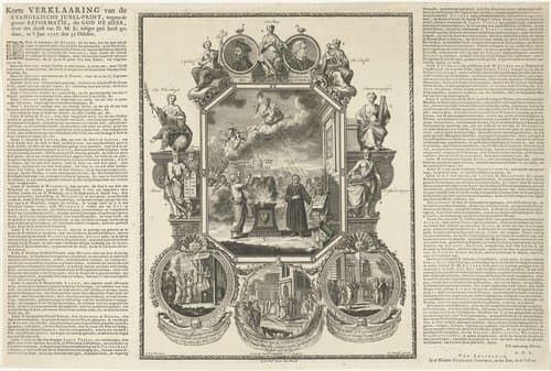 Evangelische jubelprent bij het tweede eeuwfeest van de reformatie by Adolf van der Laan
