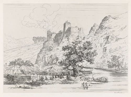 Belegering van een kasteel by Martinus Antonius Kuytenbrouwer jr.