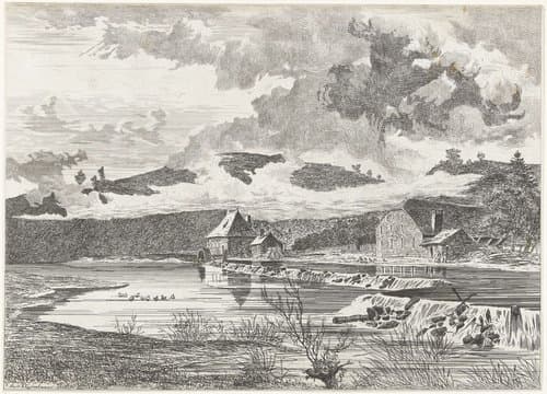 Molen en boerderij aan de rivier de Semoy by Martinus Antonius Kuytenbrouwer jr.