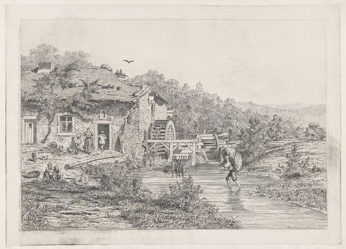 Watermolen by Martinus Antonius Kuytenbrouwer jr.