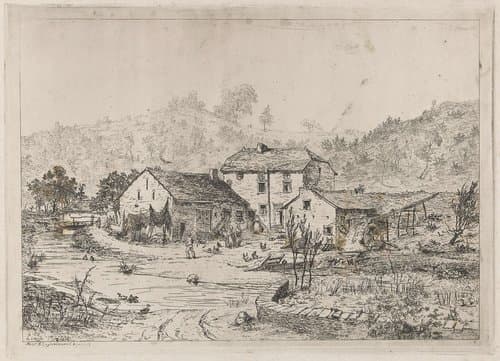 Boerenhoeve aan de waterrand by Martinus Antonius Kuytenbrouwer jr.