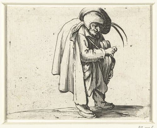 Groteske figuur met draailier by Jacques Callot