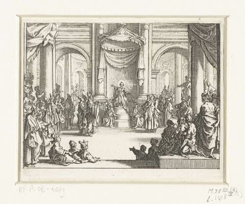De twaalfjarige Christus in de tempel by Jacques Callot