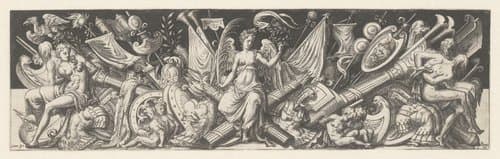 Victorie gezeten op oorlogstrofeeën by Etienne Delaune