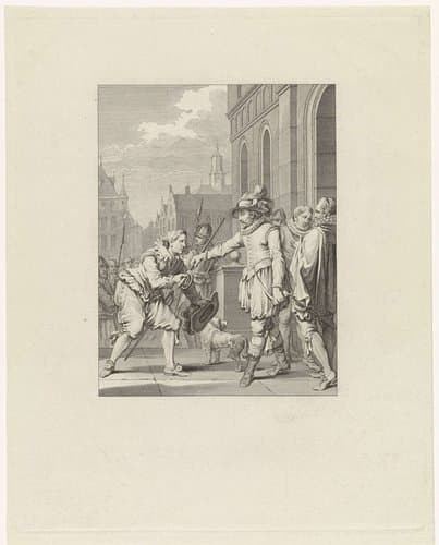 Oranje schenkt Goignies zijn zwaard, 1578 by Theodoor Koning