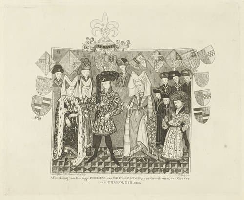 Filips de Goede, hertog van Bourgondië, met gezelschap