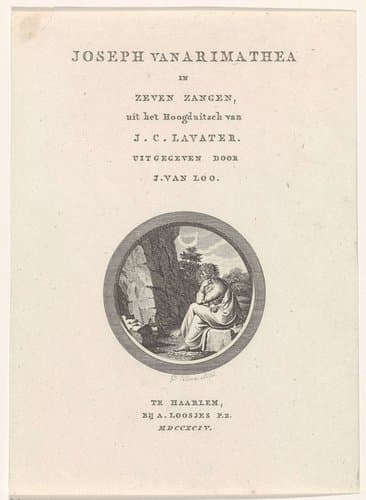 Titelpagina van een bundel met zeven liederen over Joseph van Arimathea