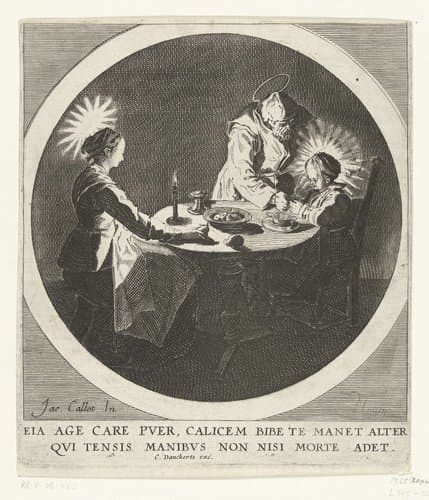 De Heilige Familie aan tafel by anonymous