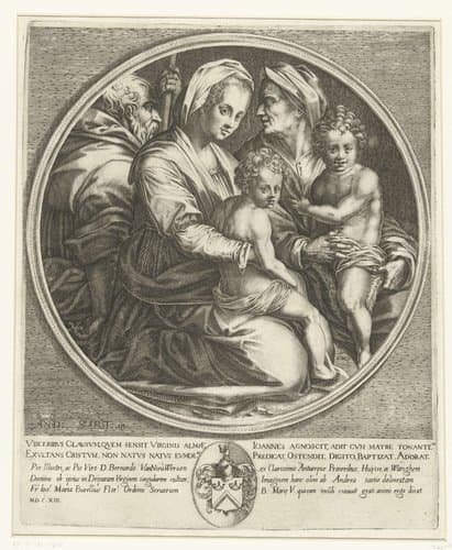 De Heilige Familie met Elisabet en Johannes by Jacques Callot
