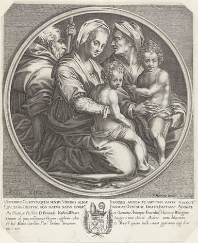 De Heilige Familie met Elisabet en Johannes by Jacques Callot