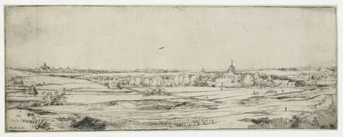 Panorama near Bloemendael showing the Saxenburg estate by Rembrandt van Rijn