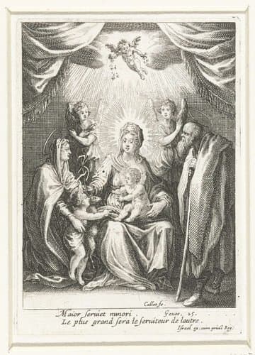 De Heilige Familie met Elizabeth en Johannes de Doper by Jacques Callot
