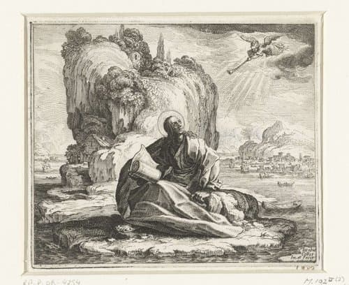 Johannes de Evangelist op Patmos by Jacques Callot