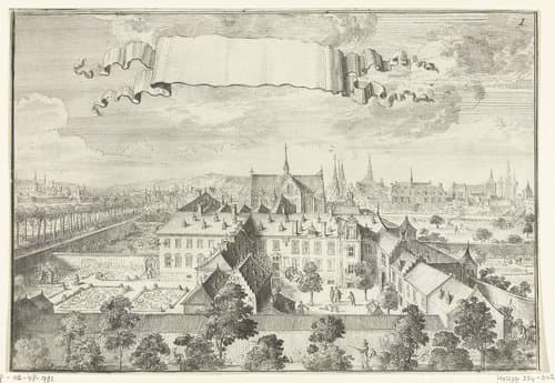 Gezicht op kasteel Nieuwen Biesen by Romeyn de Hooghe