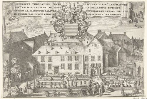 Gezicht op kasteel Jungen Biesen by Romeyn de Hooghe