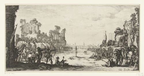 Het martelaarschap van de Heilige Sebastiaan by Jacques Callot