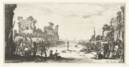 Het martelaarschap van de Heilige Sebastiaan by Jacques Callot