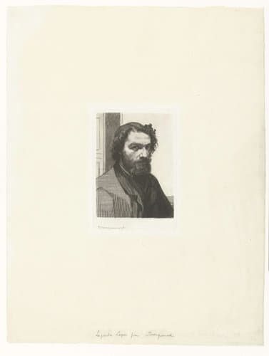 Portret van kunstenaar Alphonse Legros by Félix Bracquemond