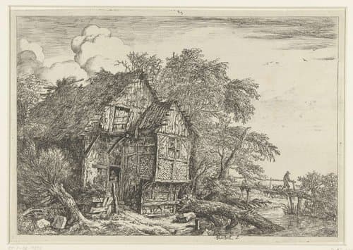 De kleine brug by Jacob Isaacksz van Ruisdael