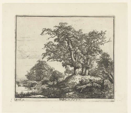 De drie eiken by Jacob Isaacksz van Ruisdael