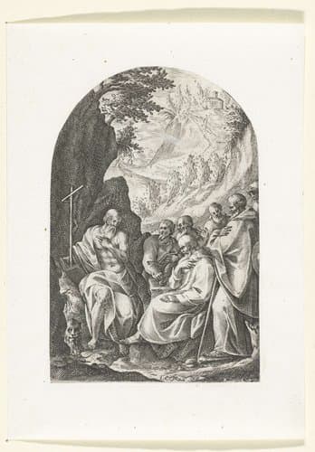De Heilige Hiëronymus met zijn leerlingen by Jacques Callot
