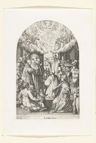 De dood van de Heilige Benedictus by Jacques Callot