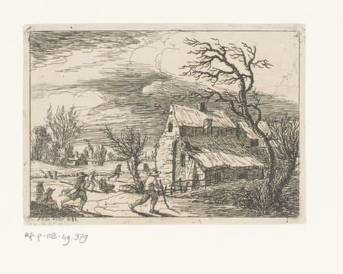 Winterlandschap met wintervermaak op het ijs by Pierre François De Noter