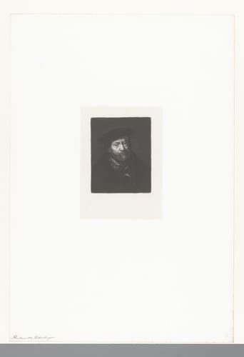 Portret van een onbekende man met baret by Nikolay Semyonovich Mosolov