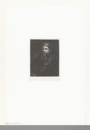 Portret van man met baard en muts by Nikolay Semyonovich Mosolov