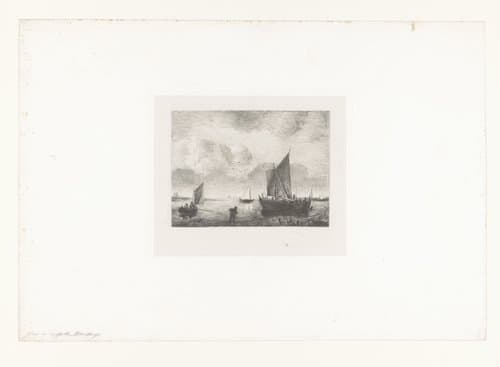 Zeilschepen langs de kust by Nikolay Semyonovich Mosolov