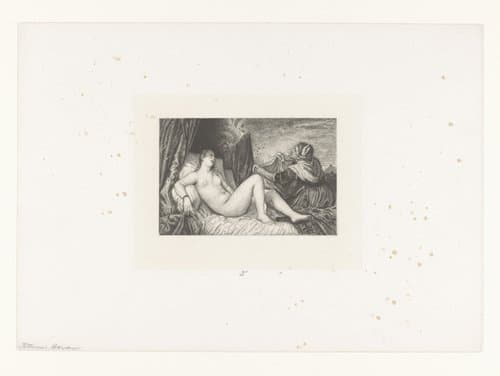 Zeus in de gedaante van een gouden regen bezoekt Danaë by Nikolay Semyonovich Mosolov