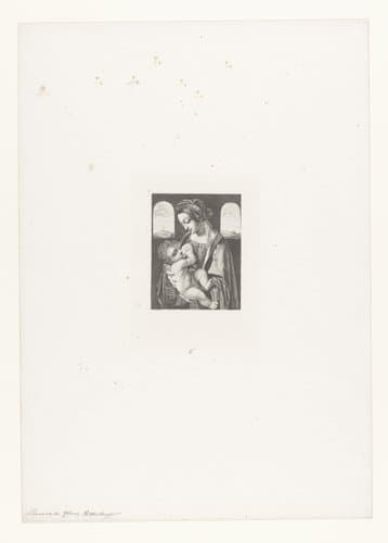 Maria geeft Christus de borst by Nikolay Semyonovich Mosolov