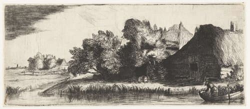 Landschap met een boerderij by Nicolaes Anthoni Flinck