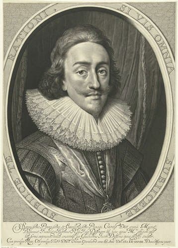 Portret van Karel I, koning van Engeland in ovaal by Willem Jacobsz Delff