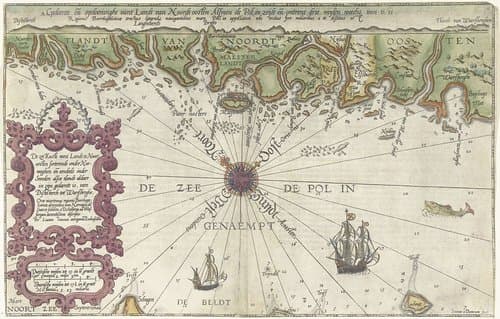 Kaart een deel van de kust van Noorwegen en Zweden