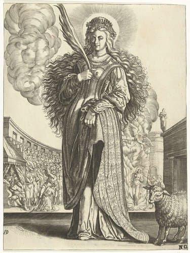 Heilige Agnes by Bartholomeus Willemsz. Dolendo