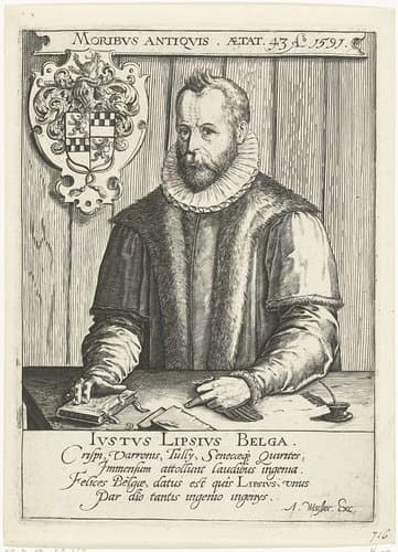 Portret van Justus Lipsius op 43-jarige leeftijd by Bartholomeus Willemsz. Dolendo