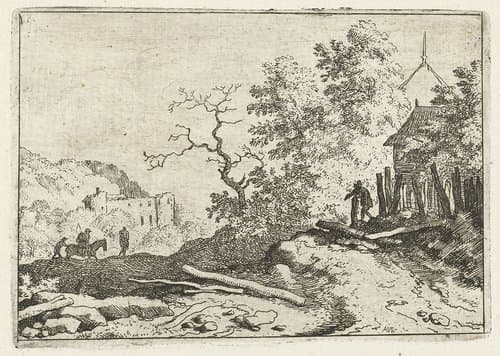 Landschap met vervallen omheining by Allaert van Everdingen