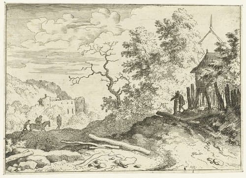 Landschap met vervallen omheining by Allaert van Everdingen