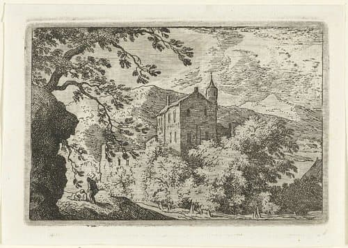 Gezicht op landhuis met torentje by Allaert van Everdingen