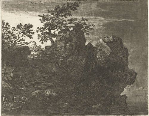 De grote rots by Allaert van Everdingen