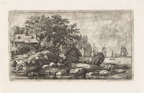 Twee lege boten by Allaert van Everdingen