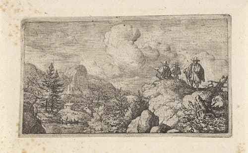 Landschap met tekenaars by Allaert van Everdingen